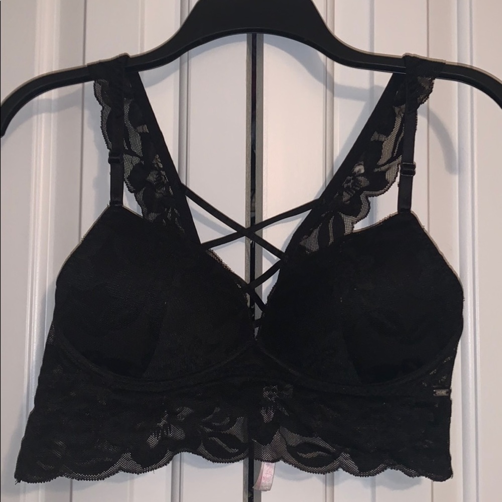 PINK Black Bralette
